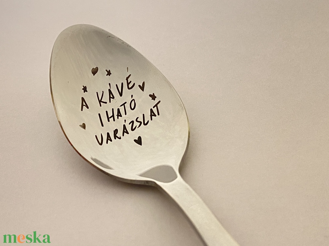 Gravírozott teáskanál - otthon & életmód - konyhafelszerelés, tálalás - tálalás - kanál & villa - Meska.hu