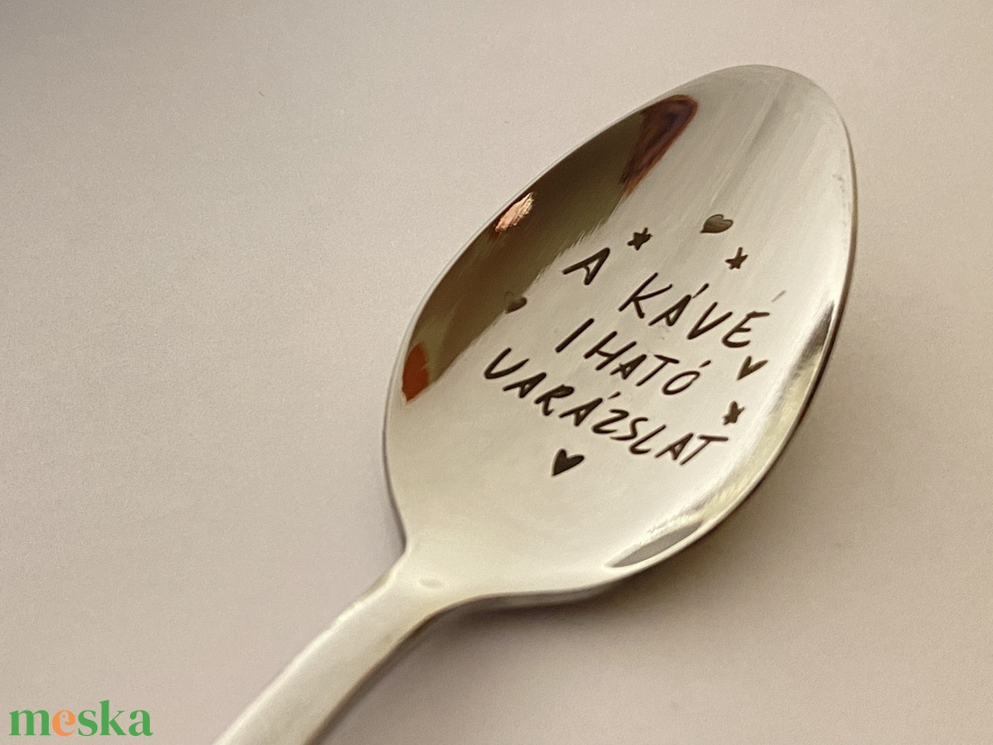 Gravírozott teáskanál - otthon & életmód - konyhafelszerelés, tálalás - tálalás - kanál & villa - Meska.hu