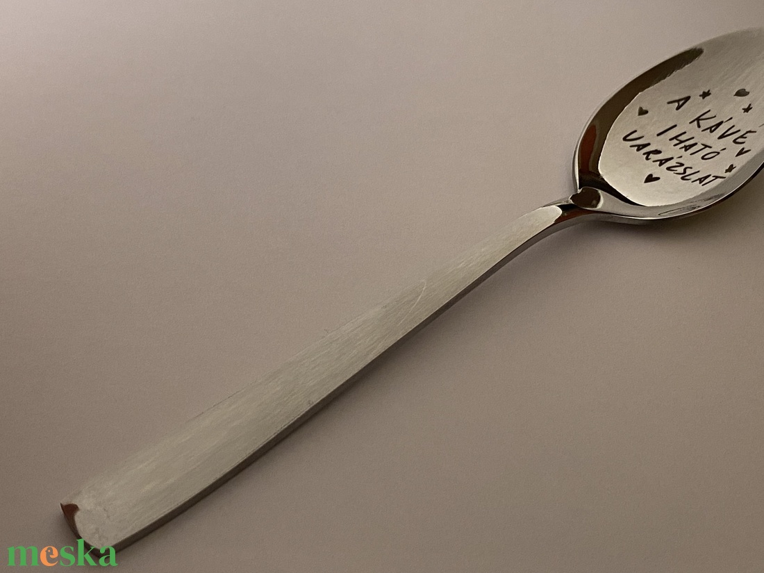 Gravírozott teáskanál - otthon & életmód - konyhafelszerelés, tálalás - tálalás - kanál & villa - Meska.hu