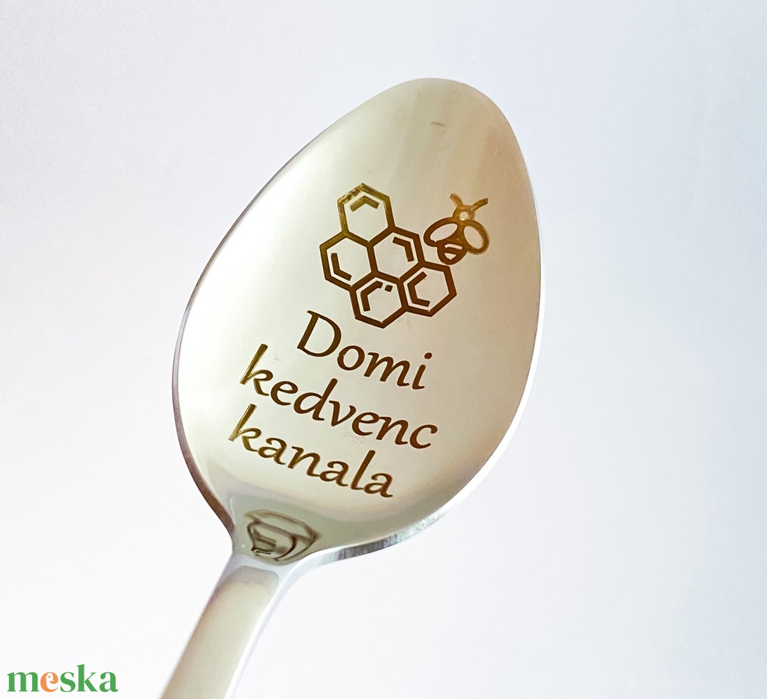 Egyedi gravírozott teáskanál - otthon & életmód - konyhafelszerelés, tálalás - tálalás - kanál & villa - Meska.hu