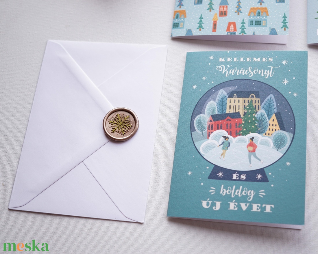 Winter Wonderland karácsonyi képeslap gyűjtemény, 4 darab karácsonyi üdvözlő lap, ünnepi képeslap, mikulás - karácsony - karácsonyi ajándékozás - karácsonyi képeslap, üdvözlőlap, ajándékkísérő - Meska.hu