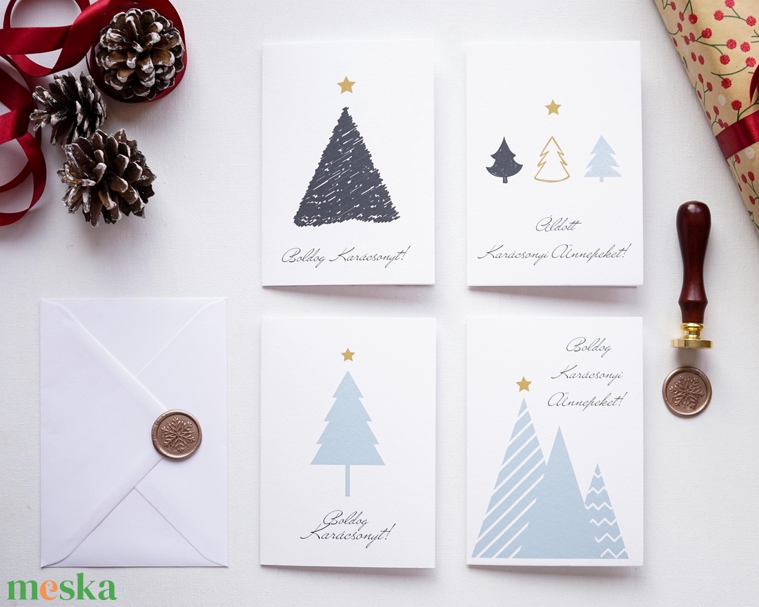 Minimalista Karácsonyi Képeslap, karácsonyi üdvözlő lap, adventi képeslap. - karácsony - karácsonyi ajándékozás - karácsonyi képeslap, üdvözlőlap, ajándékkísérő - Meska.hu