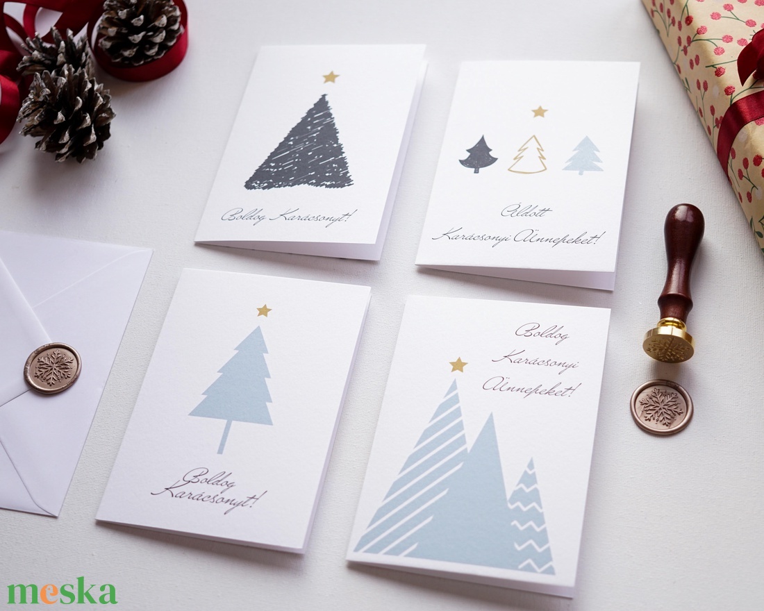 Minimalista Karácsonyi Képeslap, karácsonyi üdvözlő lap, adventi képeslap. - karácsony - karácsonyi ajándékozás - karácsonyi képeslap, üdvözlőlap, ajándékkísérő - Meska.hu
