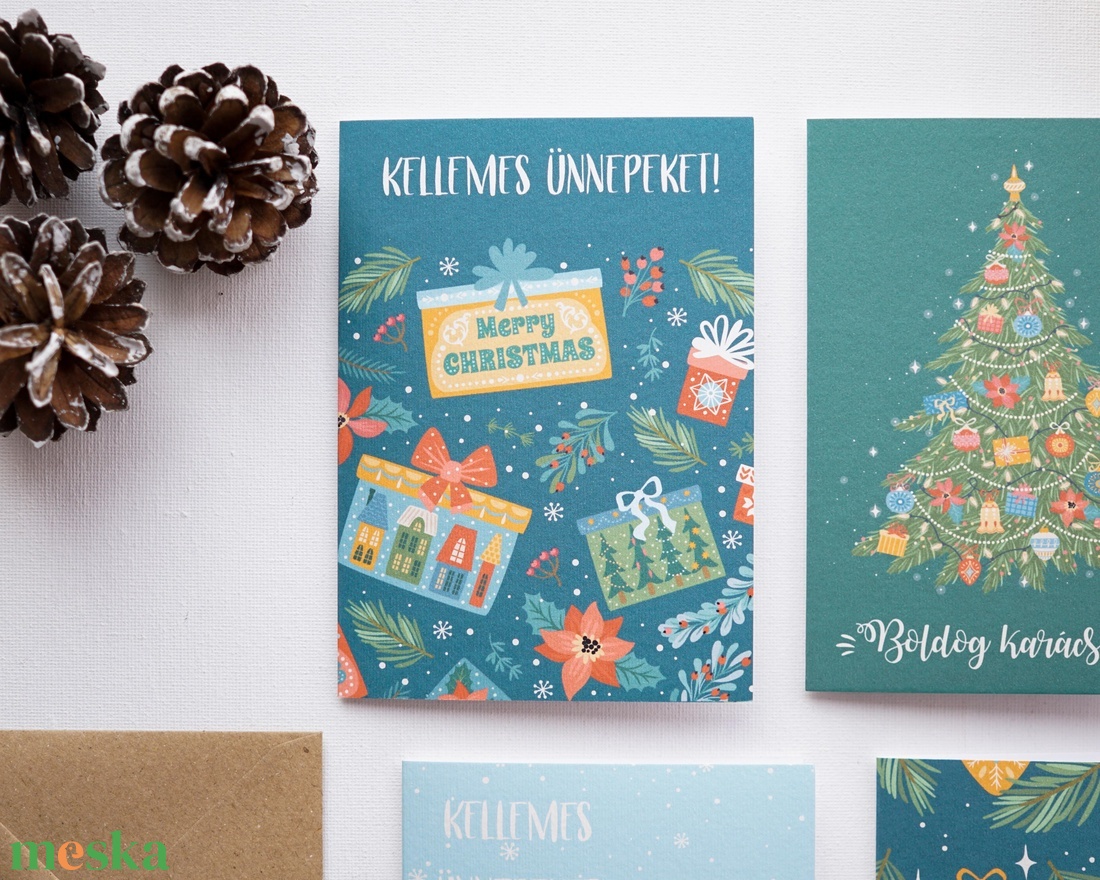 Ajándékozás öröme Karácsonyi Képeslap, karácsonyi üdvözlő lap, adventi képeslap. - karácsony - karácsonyi ajándékozás - karácsonyi képeslap, üdvözlőlap, ajándékkísérő - Meska.hu