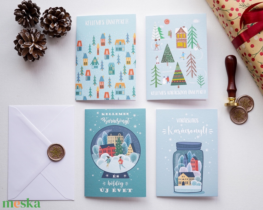 Winter Wonderland Karácsonyi Képeslap, karácsonyi üdvözlő lap, adventi képeslap, mikulás képeslap - karácsony - karácsonyi ajándékozás - karácsonyi képeslap, üdvözlőlap, ajándékkísérő - Meska.hu