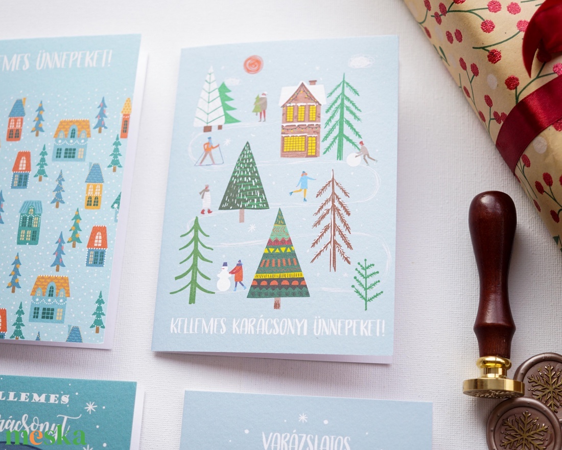 Winter Wonderland Karácsonyi Képeslap, karácsonyi üdvözlő lap, adventi képeslap, mikulás képeslap - karácsony - karácsonyi ajándékozás - karácsonyi képeslap, üdvözlőlap, ajándékkísérő - Meska.hu
