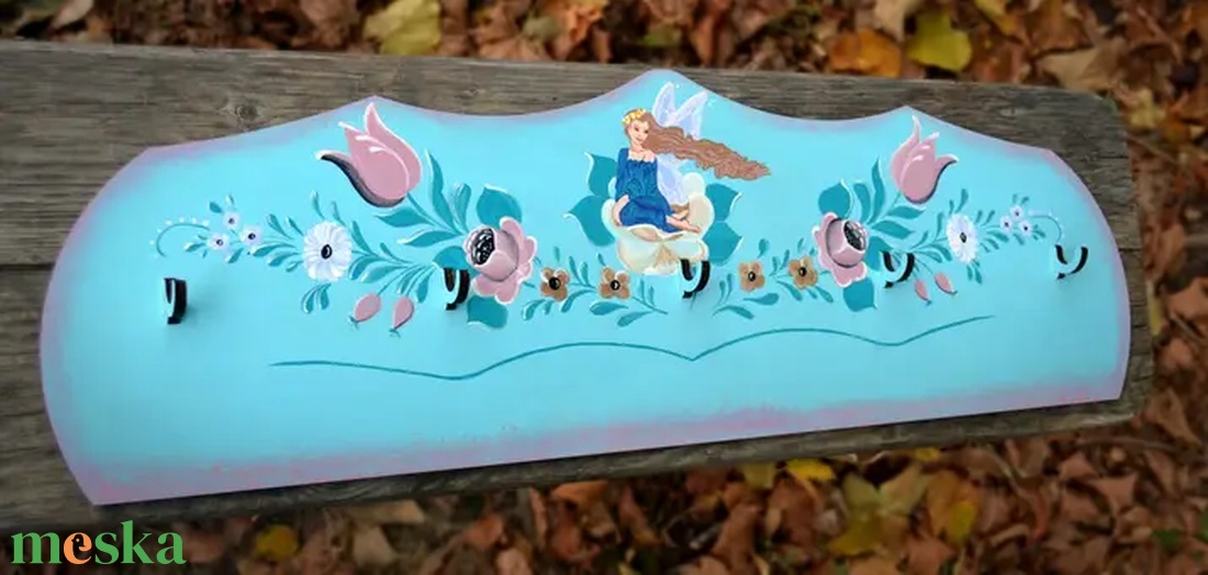 Virágos tündéres fali bögretartó  - otthon & életmód - konyhafelszerelés, tálalás - tálalás - bögre & csésze - Meska.hu