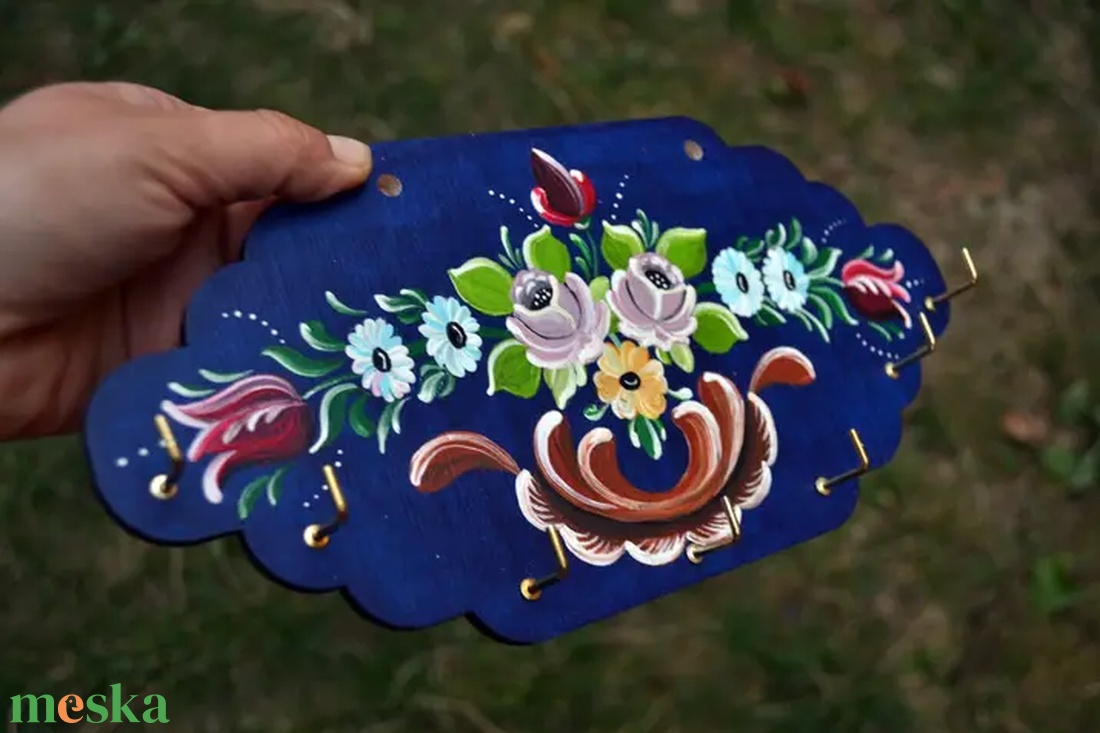 Kézzel festett fa kulcstartó  - otthon & életmód - dekoráció - fali és függő dekoráció - fali kulcstartó - Meska.hu