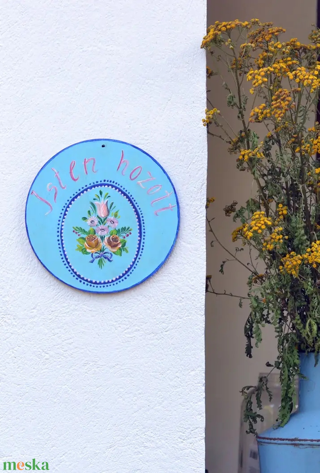 Isten hozott tábla kézzel festett fa  - otthon & életmód - ház & kert - isten hozott tábla - Meska.hu