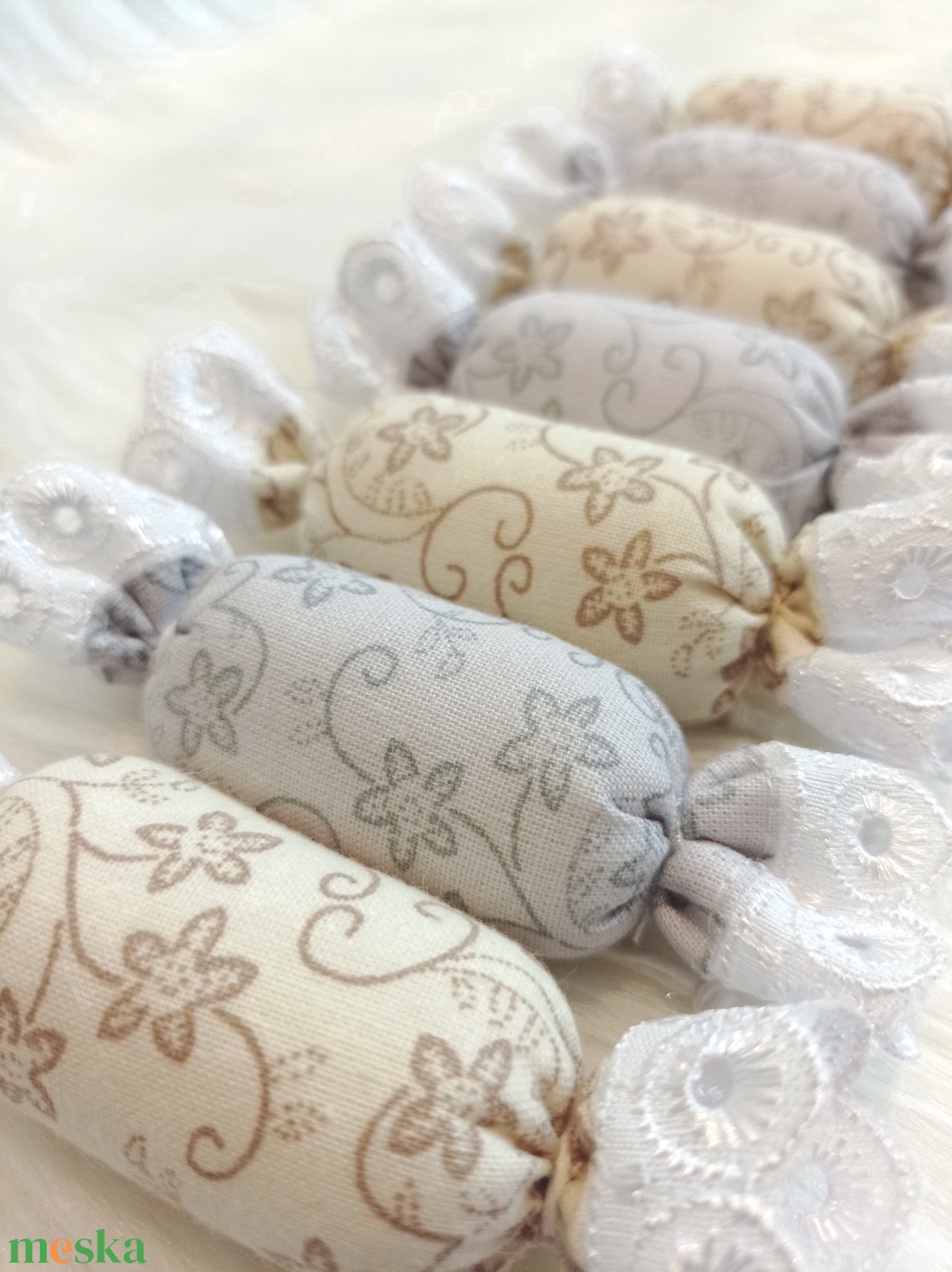 7 darabos textil szaloncukor csomag - 4. - karácsony - karácsonyi lakásdekoráció - karácsonyfadíszek - Meska.hu