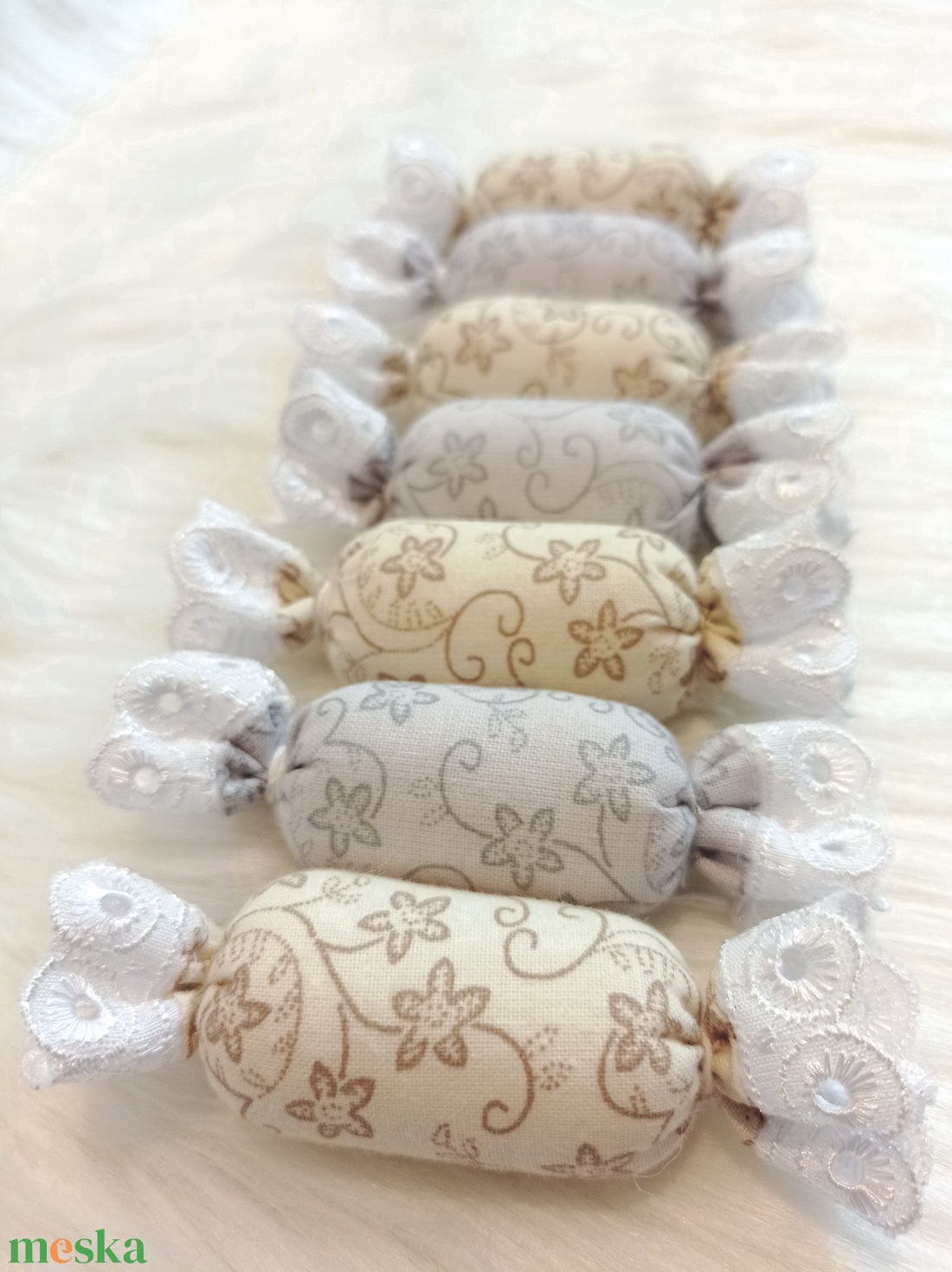 7 darabos textil szaloncukor csomag - 4. - karácsony - karácsonyi lakásdekoráció - karácsonyfadíszek - Meska.hu