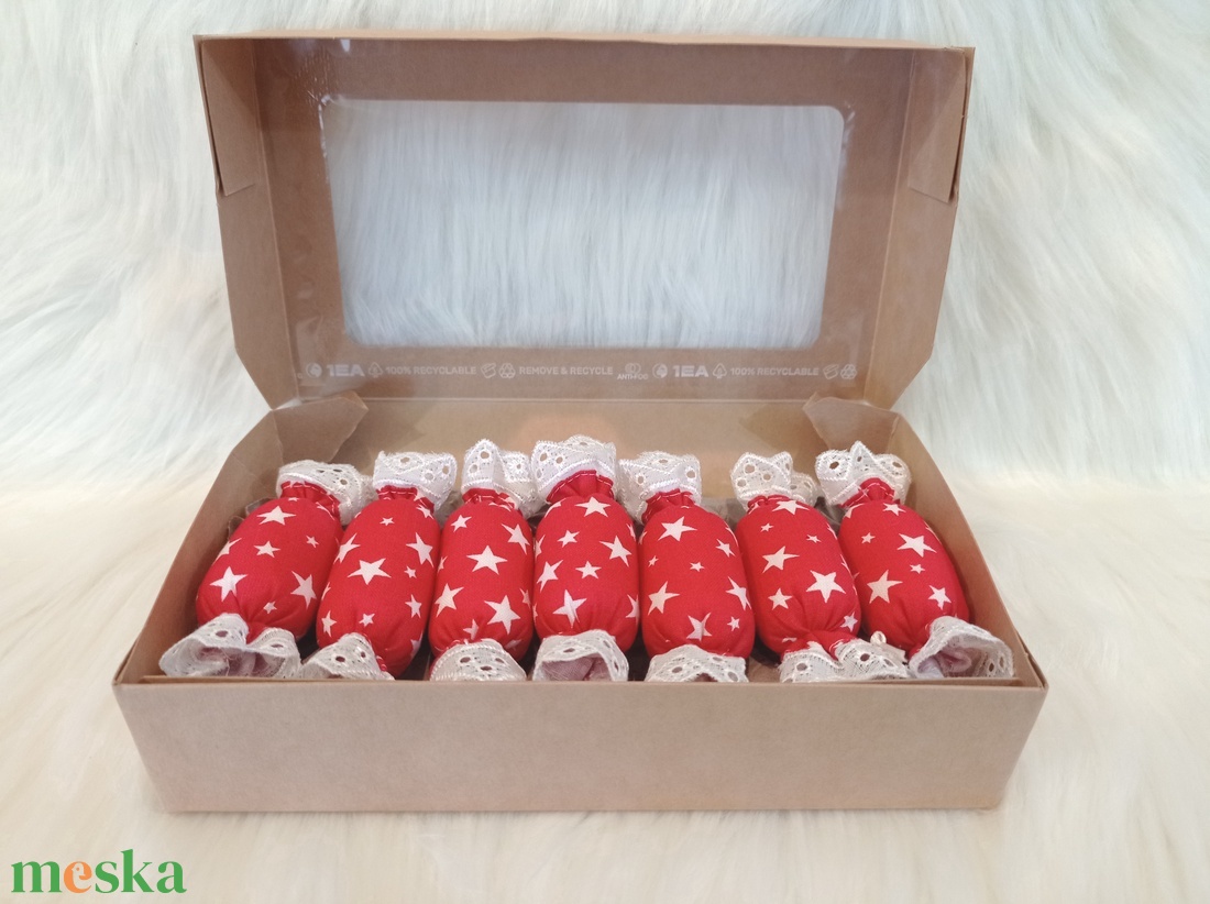 7 darabos textil szaloncukor csomag - 7. - karácsony - karácsonyi lakásdekoráció - karácsonyfadíszek - Meska.hu