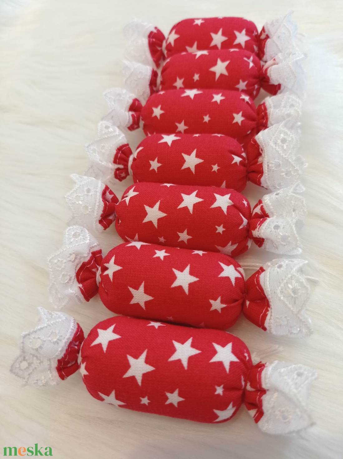 7 darabos textil szaloncukor csomag - 7. - karácsony - karácsonyi lakásdekoráció - karácsonyfadíszek - Meska.hu