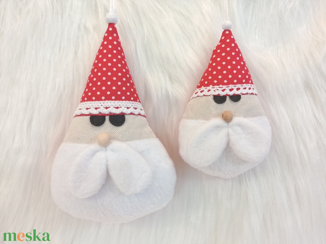 Kézműves textil Mikulás szett  karácsonyi dekoráció ajándékba  - karácsony - karácsonyi lakásdekoráció - karácsonyi lakásdíszek - Meska.hu