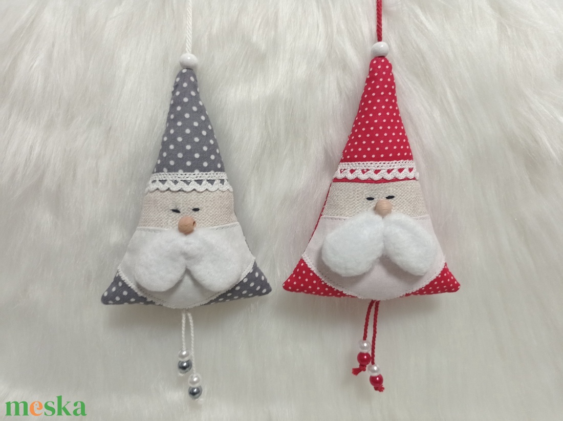 Kézműves textil Mikulás szett  karácsonyi dekoráció ajándékba  - karácsony - karácsonyi lakásdekoráció - karácsonyi lakásdíszek - Meska.hu