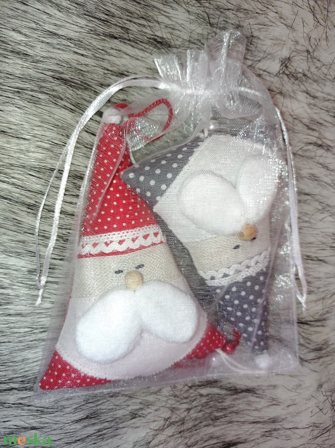 Kézműves textil Mikulás szett  karácsonyi dekoráció ajándékba  - karácsony - karácsonyi lakásdekoráció - karácsonyi lakásdíszek - Meska.hu