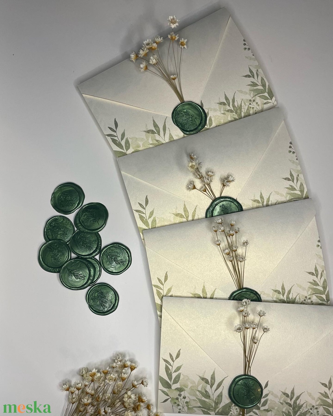 Greenery stílusú meghívó viaszpecséttel és szárított virággal - esküvő - meghívó & kártya - meghívó - Meska.hu Greenery stílusú meghívó viaszpecséttel és szárított virággal - esküvő - meghívó & kártya - meghívó - Meska.hu