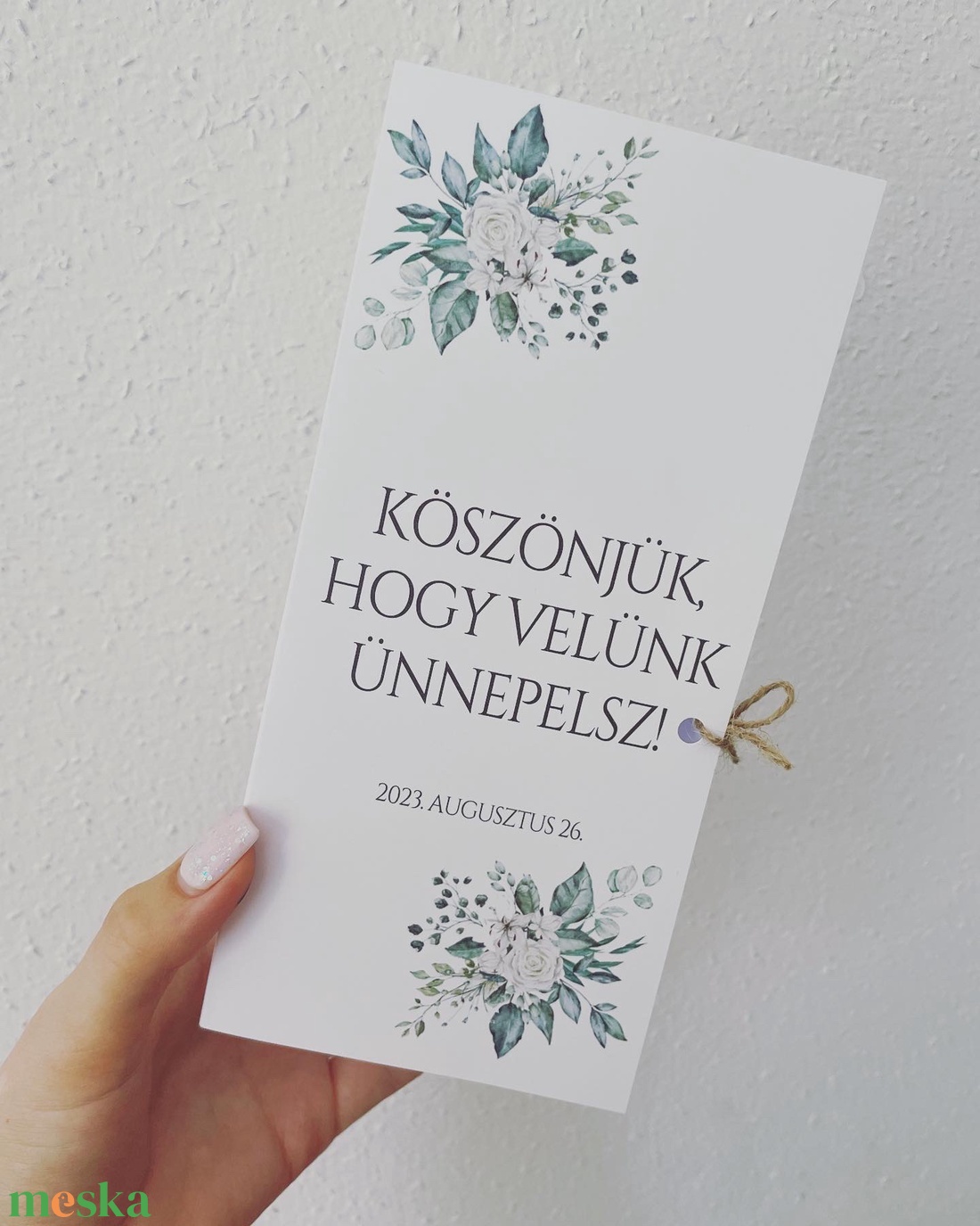 Greenery stílusú menükártya/itallap eukaliptusz motívummal - esküvő - meghívó & kártya - menü - Meska.hu