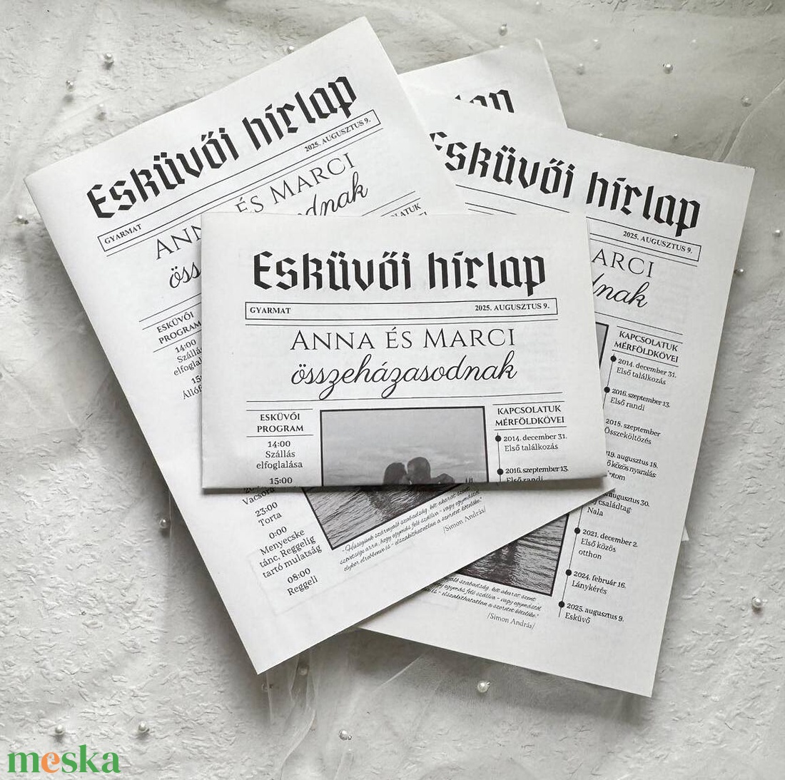 Esküvői újság - esküvő - emlék & ajándék - vendégkönyv - Meska.hu