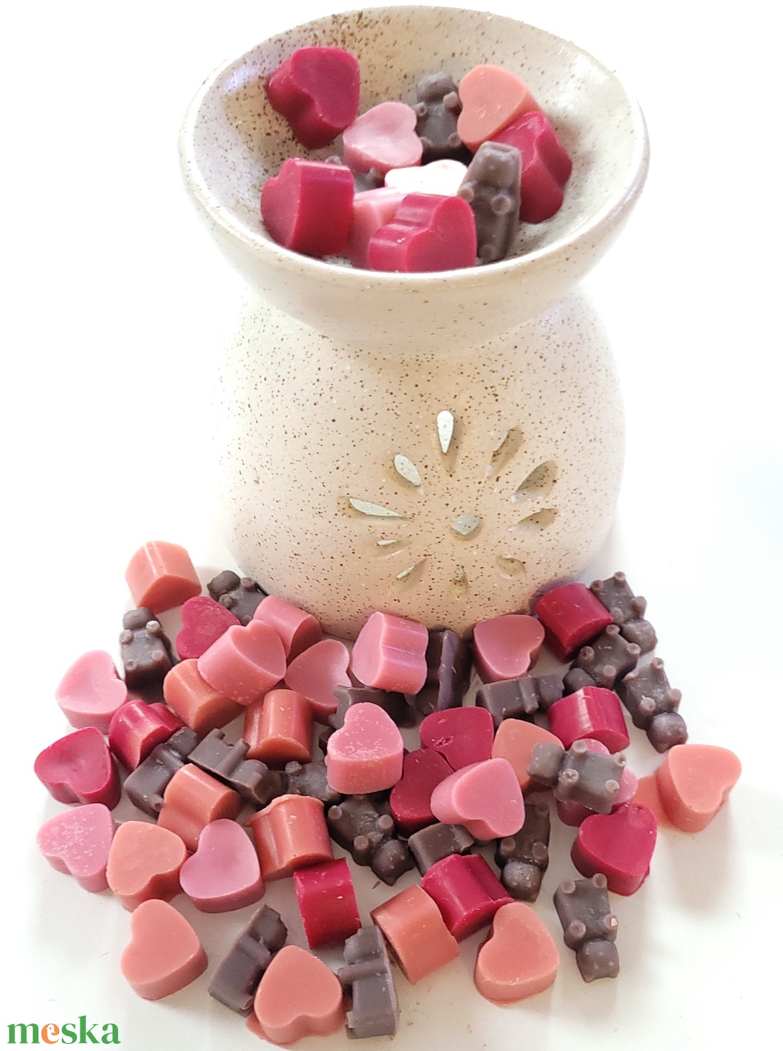 Illatviasz maci és szív, sütis káve illat - otthon & életmód - gyertya, illat, aroma - illatviasz - Meska.hu