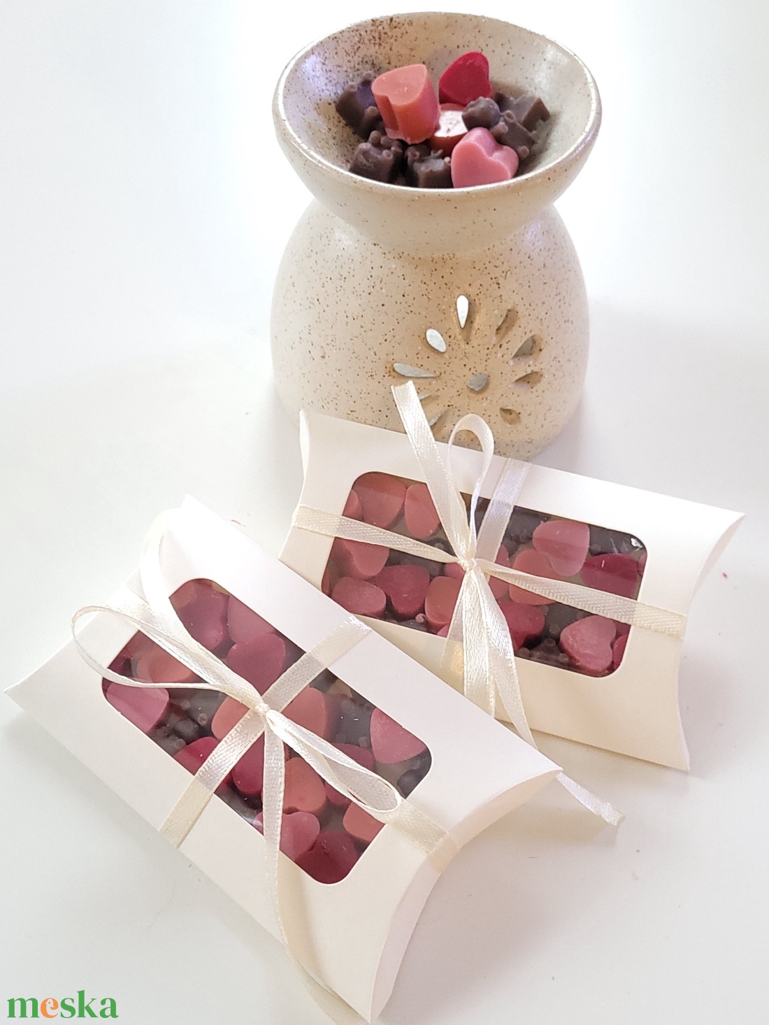 Illatviasz maci és szív, sütis káve illat - otthon & életmód - gyertya, illat, aroma - illatviasz - Meska.hu