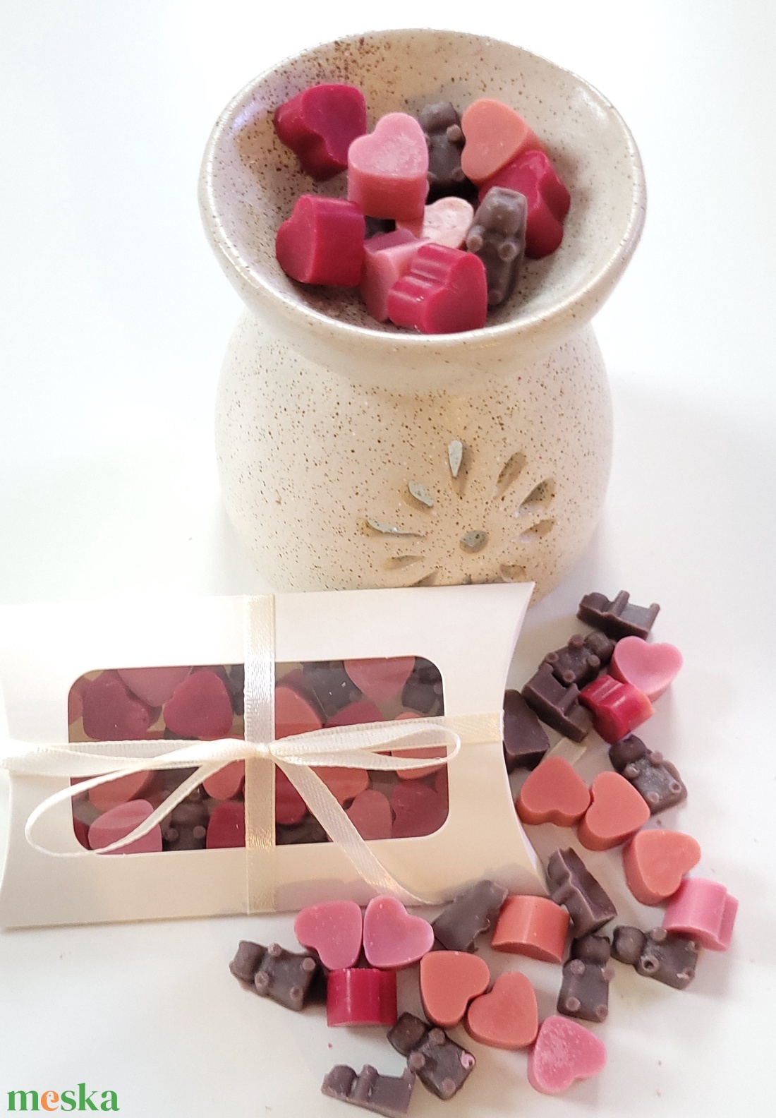 Illatviasz maci és szív, sütis káve illat - otthon & életmód - gyertya, illat, aroma - illatviasz - Meska.hu