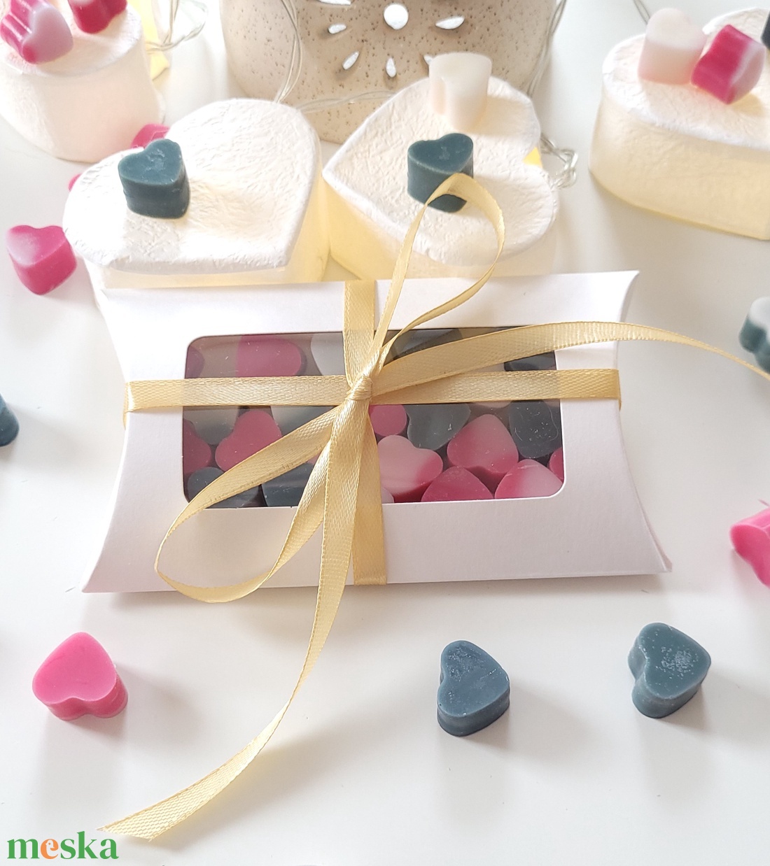 Karácsonyi szívecskés illatviasz választható illattal - otthon & életmód - gyertya, illat, aroma - illatviasz - Meska.hu