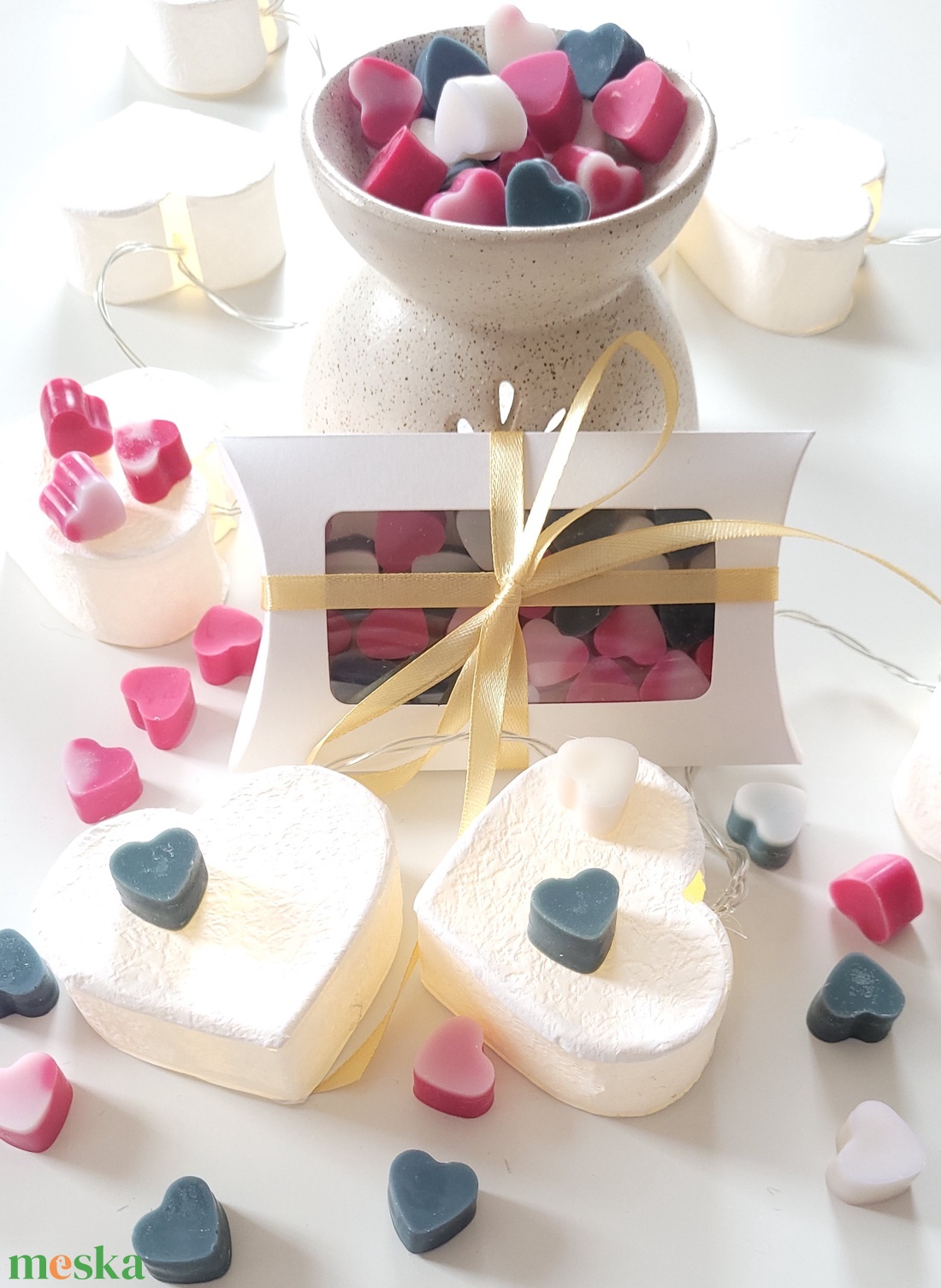 Karácsonyi szívecskés illatviasz választható illattal - otthon & életmód - gyertya, illat, aroma - illatviasz - Meska.hu