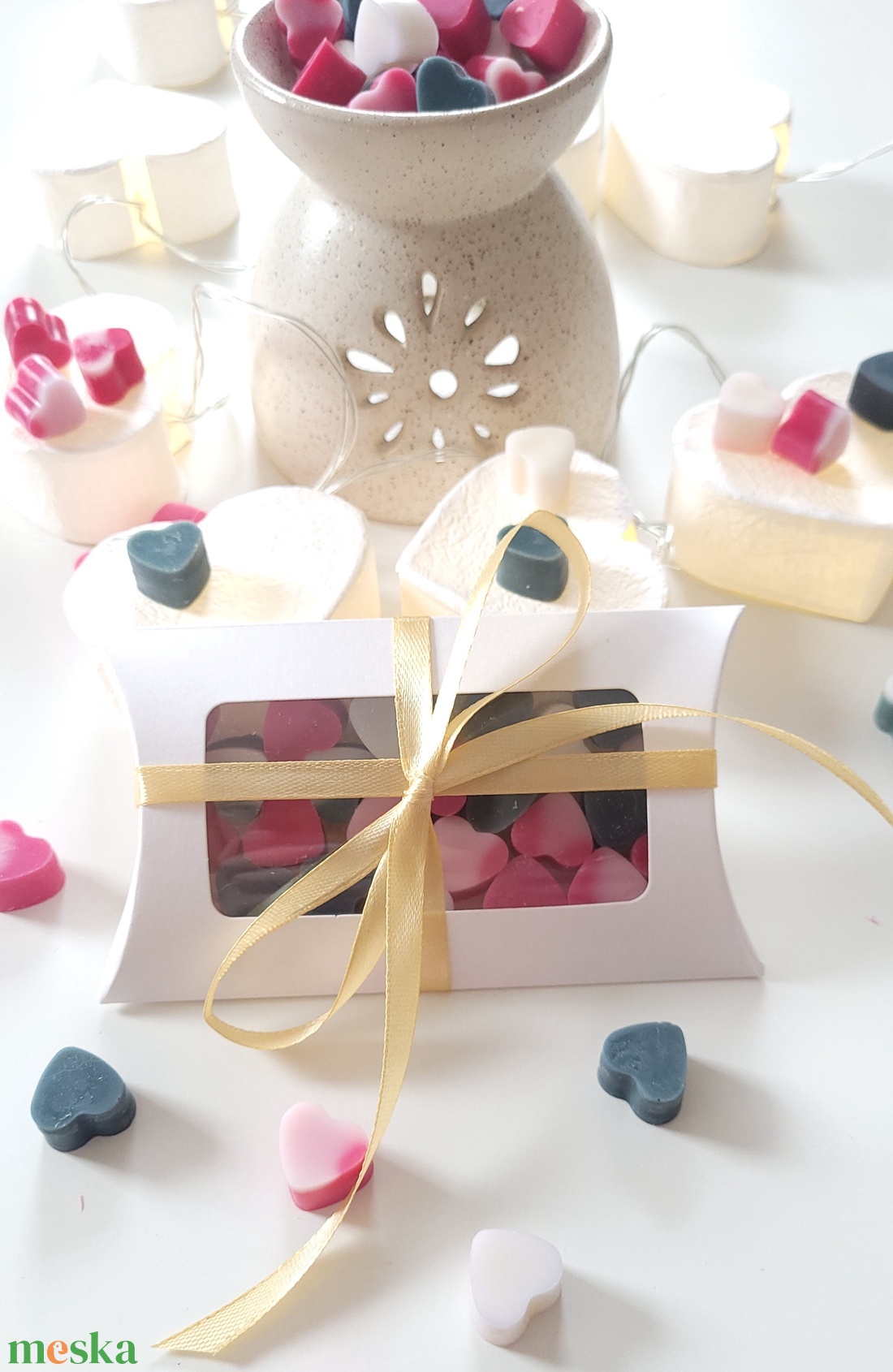 Karácsonyi szívecskés illatviasz választható illattal - otthon & életmód - gyertya, illat, aroma - illatviasz - Meska.hu