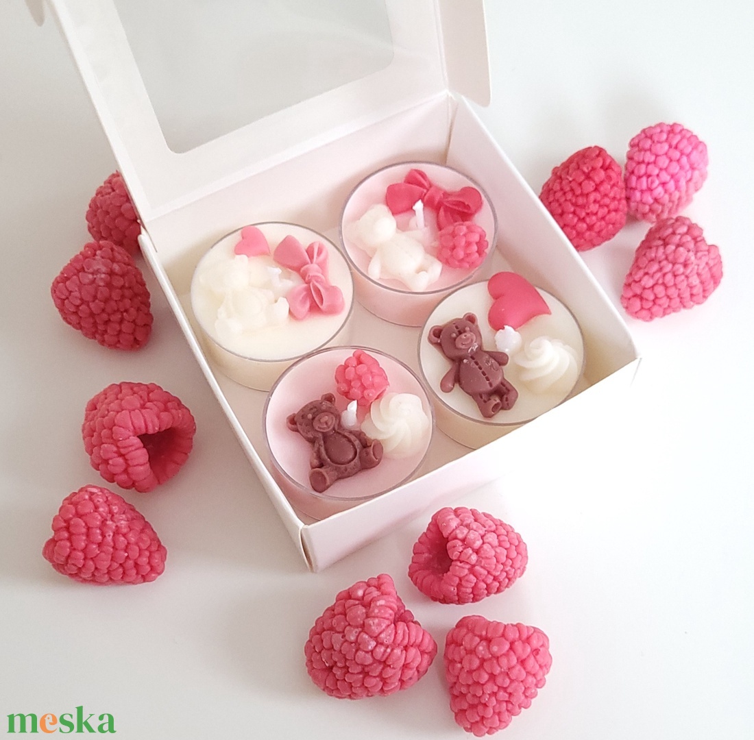 Szójaviasz teamécses málnás panna cotta illattal - otthon & életmód - gyertya, illat, aroma - mécses és mécsestartó - Meska.hu
