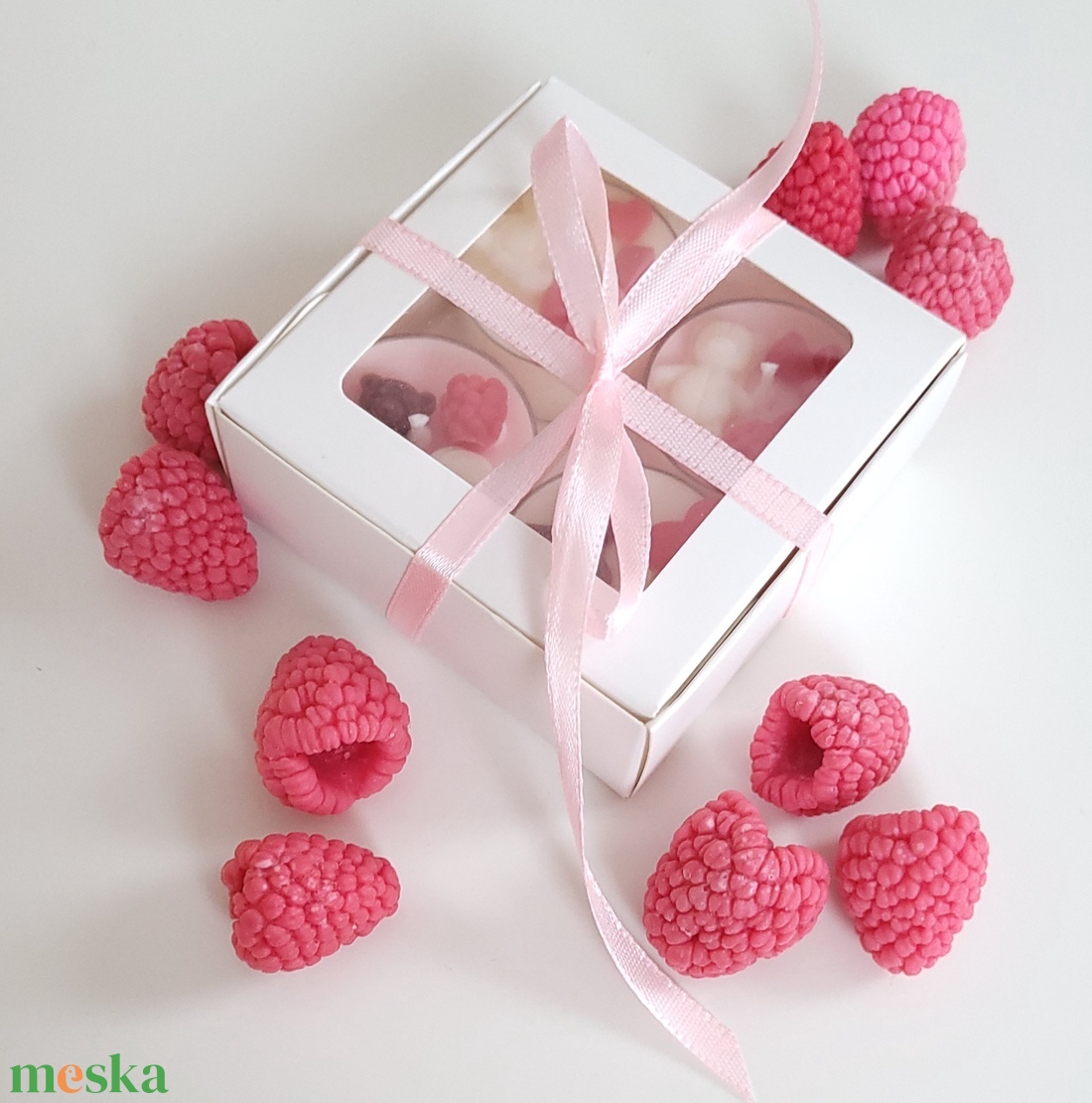 Szójaviasz teamécses málnás panna cotta illattal - otthon & életmód - gyertya, illat, aroma - mécses és mécsestartó - Meska.hu