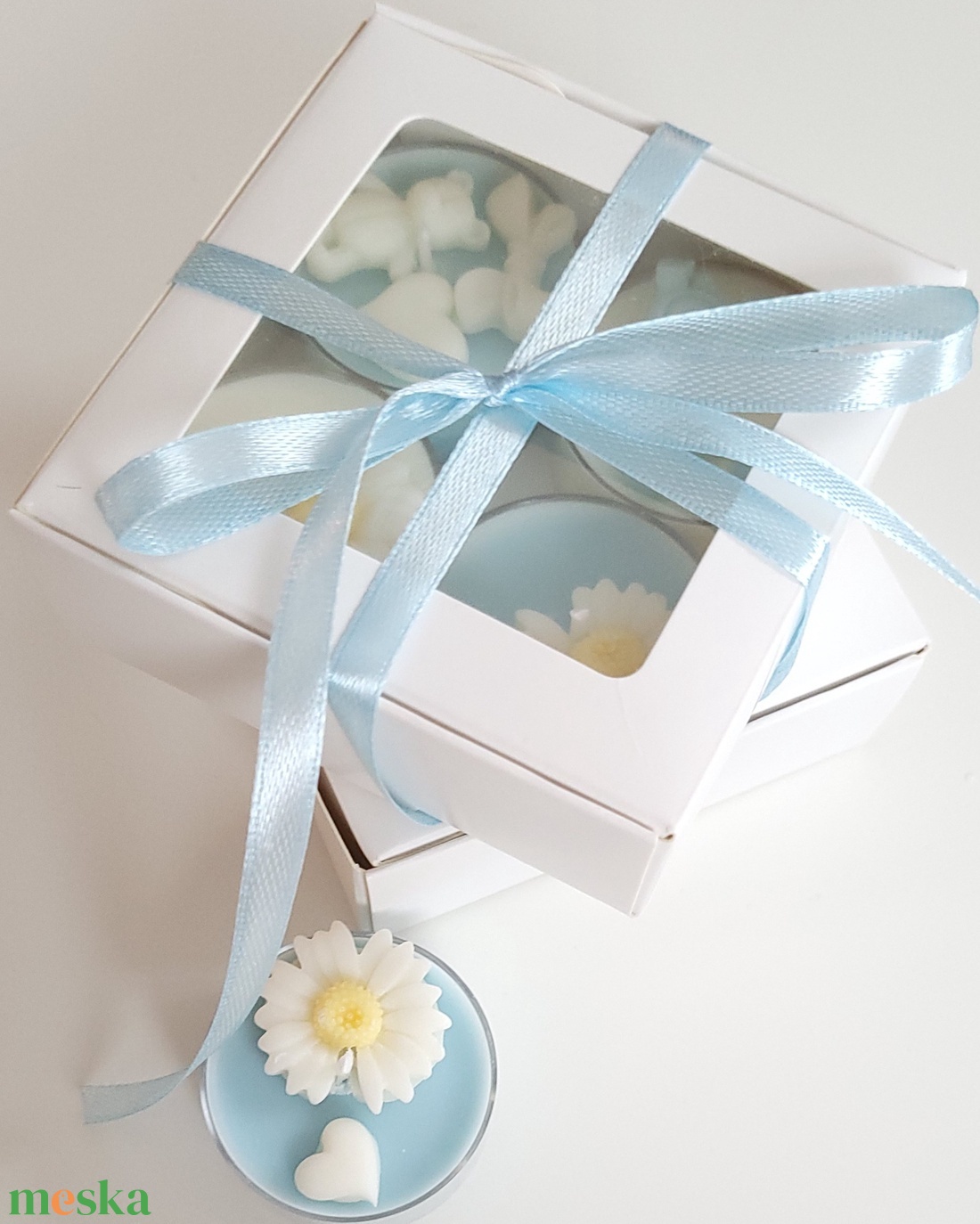 Százszorszép szójaviasz teamécses  - otthon & életmód - gyertya, illat, aroma - mécses és mécsestartó - Meska.hu