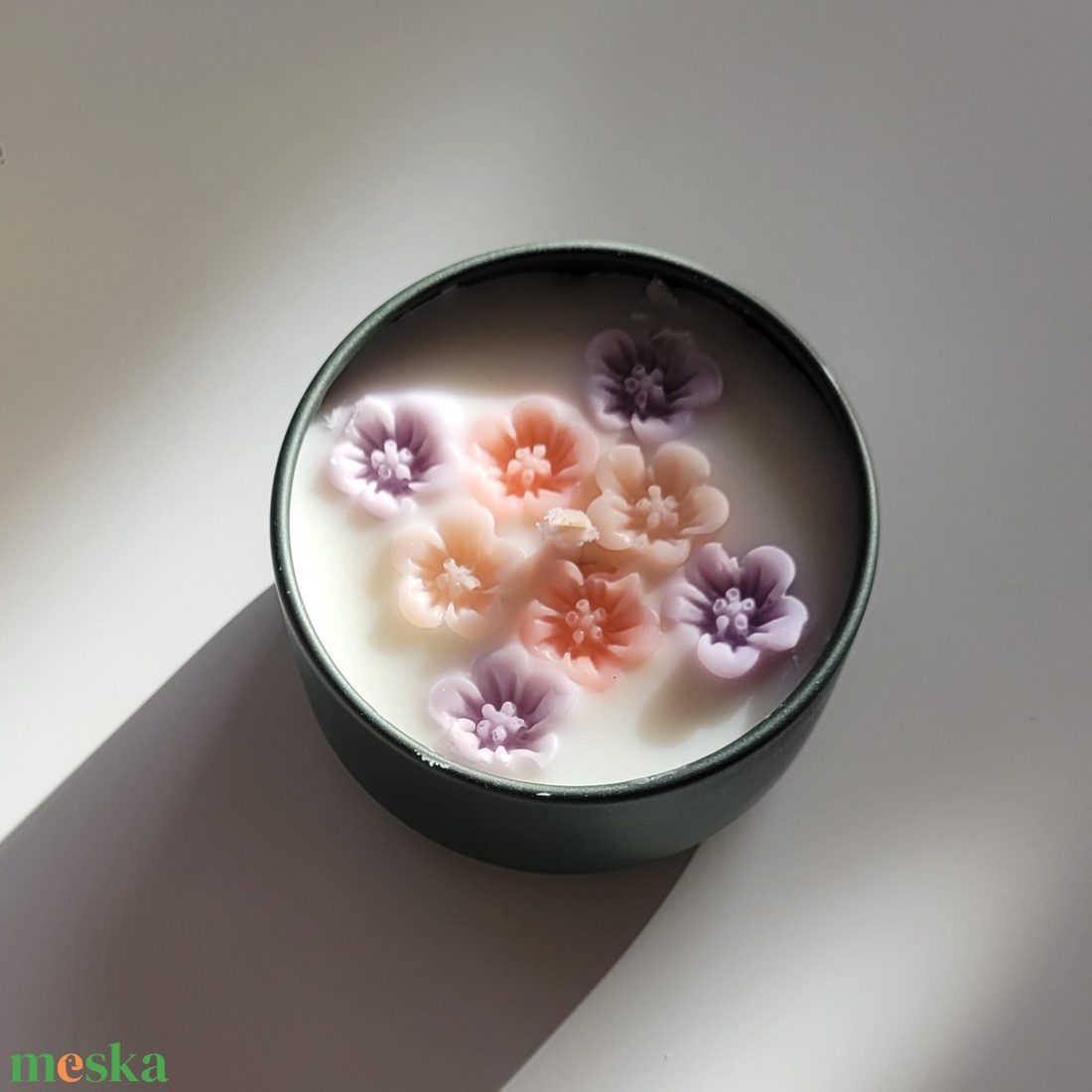 Francia vanília és levendula pici virágos illatgyertya - otthon & életmód - gyertya, illat, aroma - gyertya - Meska.hu