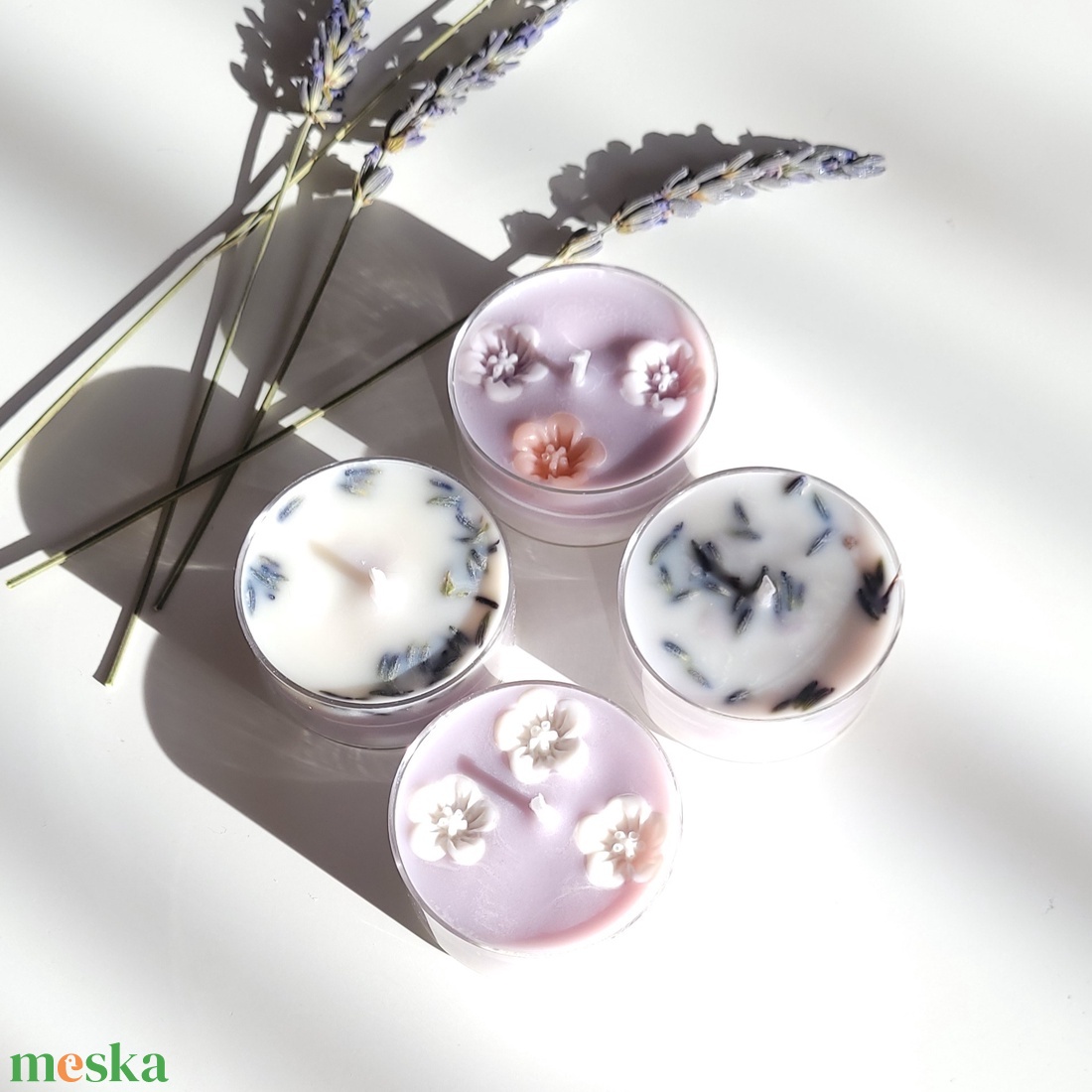 Teamécses lágy levendula vanília illat  - otthon & életmód - gyertya, illat, aroma - mécses és mécsestartó - Meska.hu