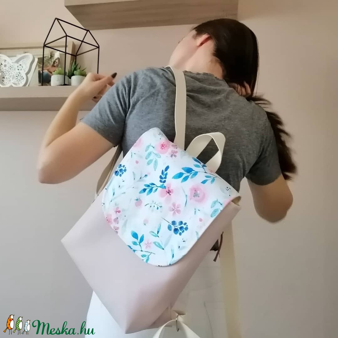 Tavaszi műbőr/vízálló textil hátitáska - táska & tok - hátizsák - hátizsák - Meska.hu Tavaszi műbőr/vízálló textil hátitáska - táska & tok - hátizsák - hátizsák - Meska.hu