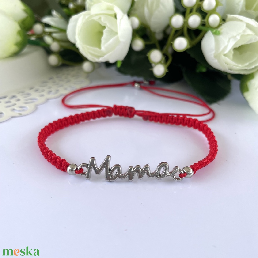 Mama feliratos fonott karkötő piros - ékszer - karkötő - fonott karkötő - Meska.hu Mama feliratos fonott karkötő piros - ékszer - karkötő - fonott karkötő - Meska.hu