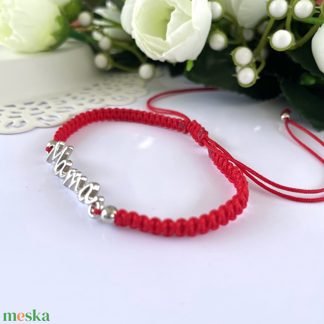 Mama feliratos fonott karkötő piros - ékszer - karkötő - fonott karkötő - Meska.hu Mama feliratos fonott karkötő piros - ékszer - karkötő - fonott karkötő - Meska.hu