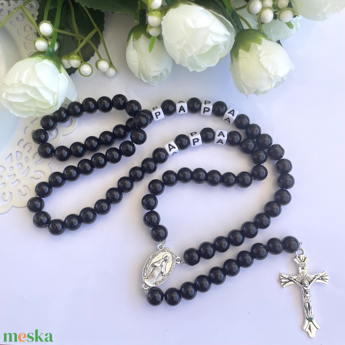 Egyedi gyöngyös rózsafüzér személyre szabható névvel. - ékszer - nyaklánc - monogram & névnyaklánc - Meska.hu Egyedi gyöngyös rózsafüzér személyre szabható névvel. - ékszer - nyaklánc - monogram & névnyaklánc - Meska.hu