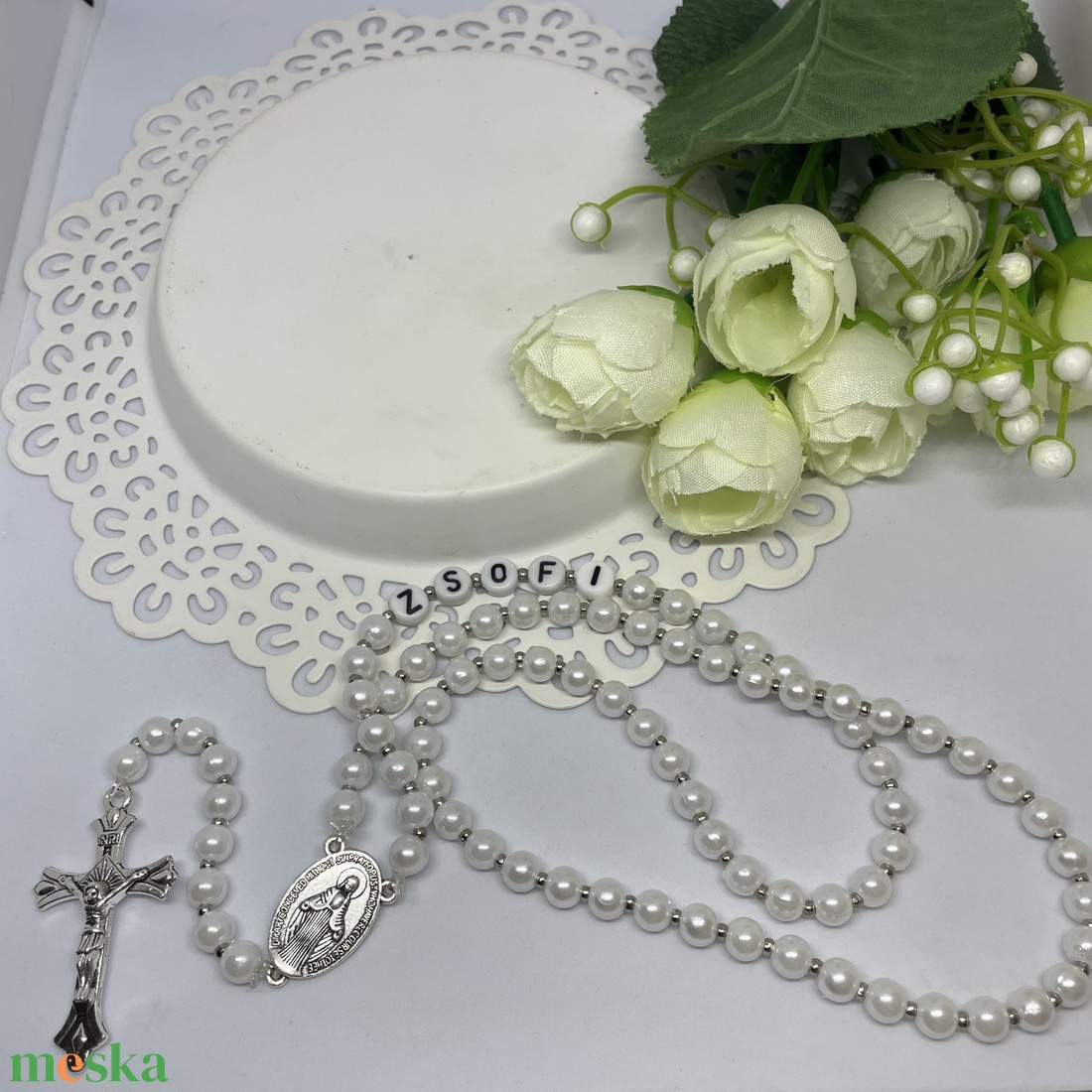 Egyedi gyöngyös rózsafüzér személyre szabható névvel ???? - ékszer - nyaklánc - monogram & névnyaklánc - Meska.hu Egyedi gyöngyös rózsafüzér személyre szabható névvel ???? - ékszer - nyaklánc - monogram & névnyaklánc - Meska.hu