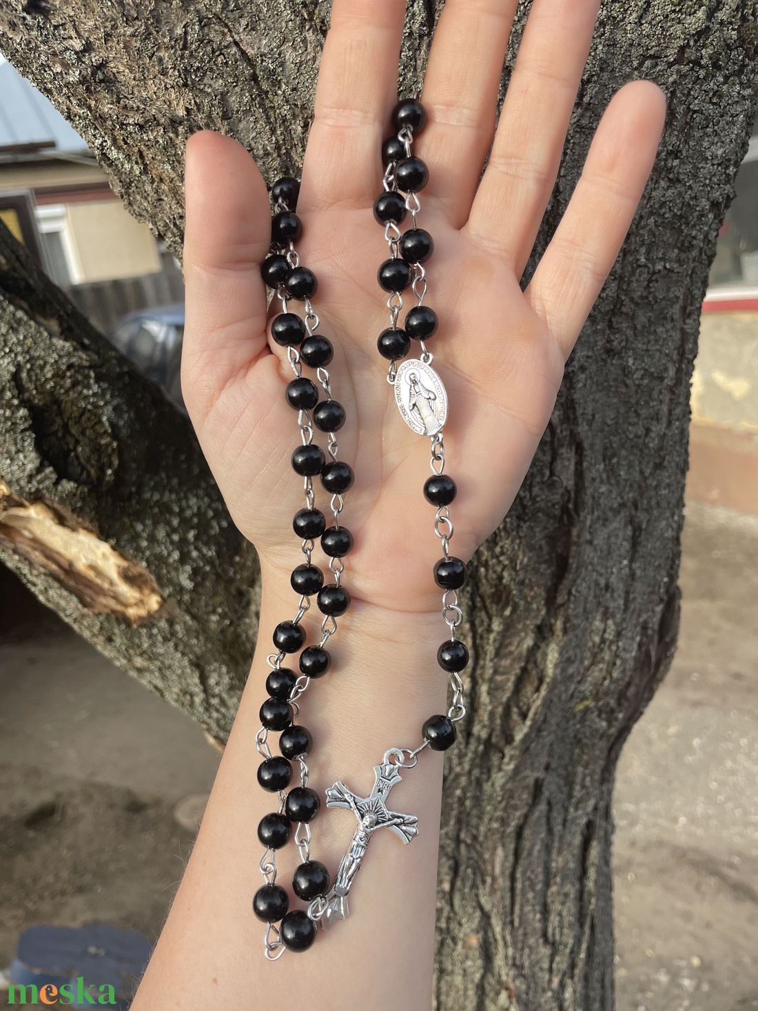  Egyedi gyöngyös rózsafüzér  személyre szabható névvel - ékszer - nyaklánc - monogram & névnyaklánc - Meska.hu