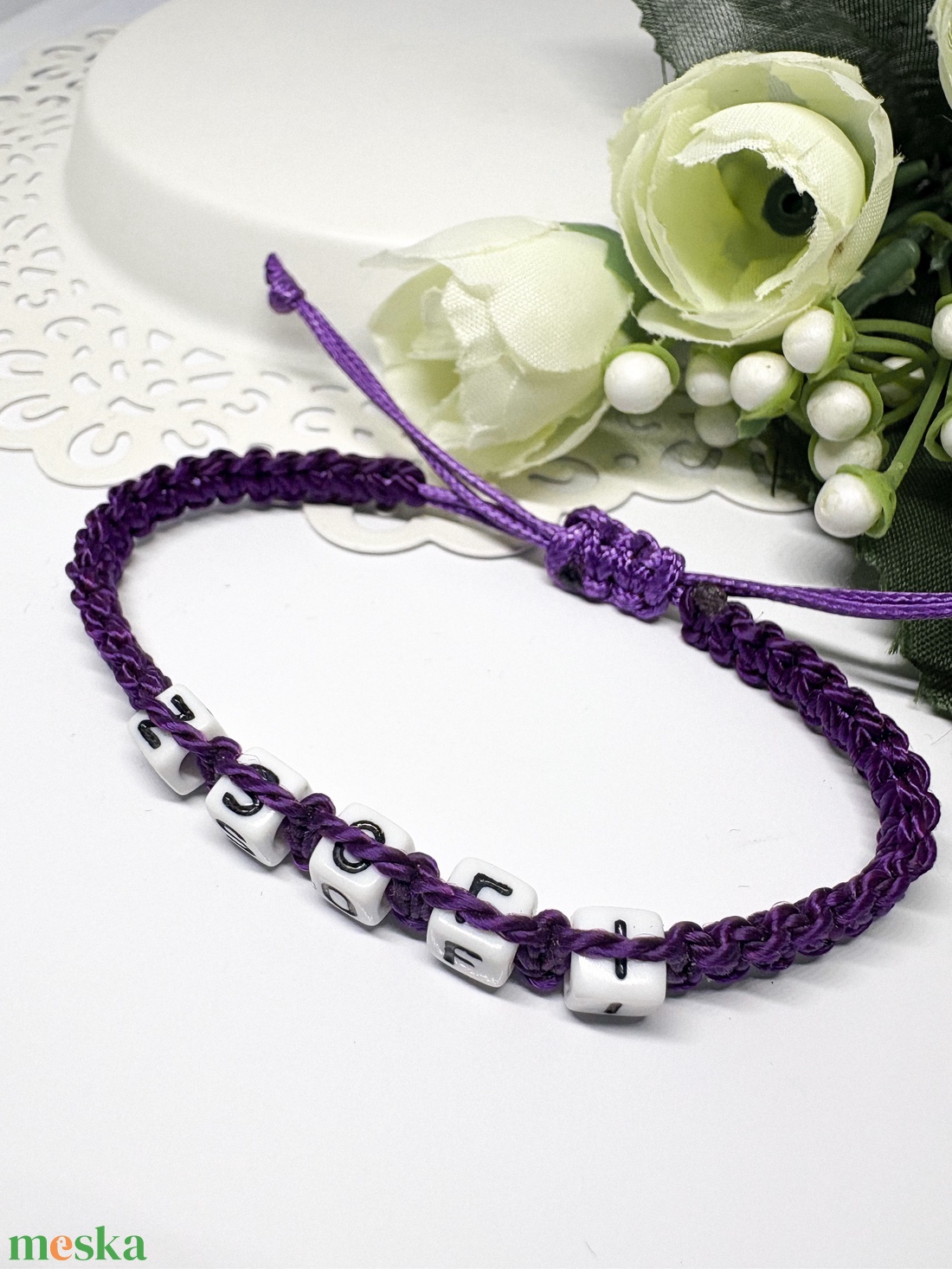 Személyre Szabható Betűkkel - ékszer - karkötő - fonott karkötő - Meska.hu