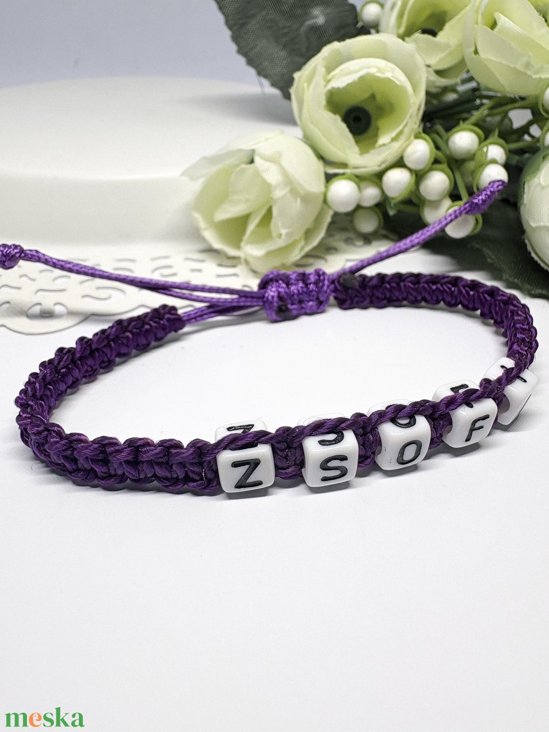 Személyre Szabható Betűkkel - ékszer - karkötő - fonott karkötő - Meska.hu