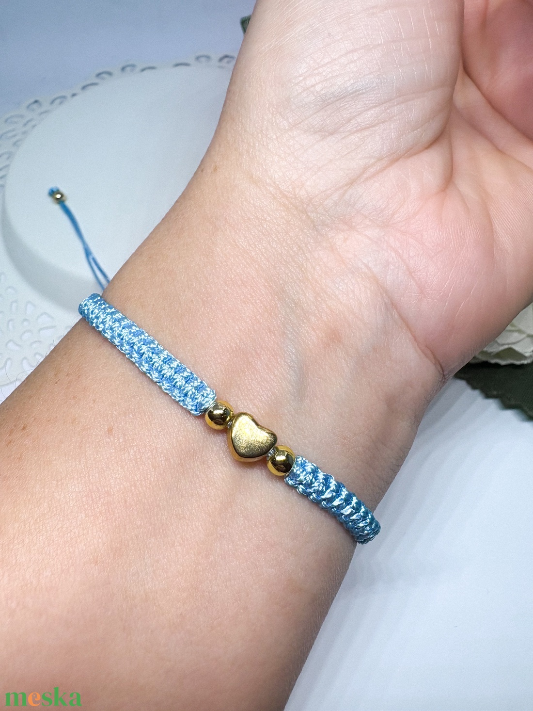 Fonott makramé  karkötő  szível  - ékszer - karkötő - fonott karkötő - Meska.hu