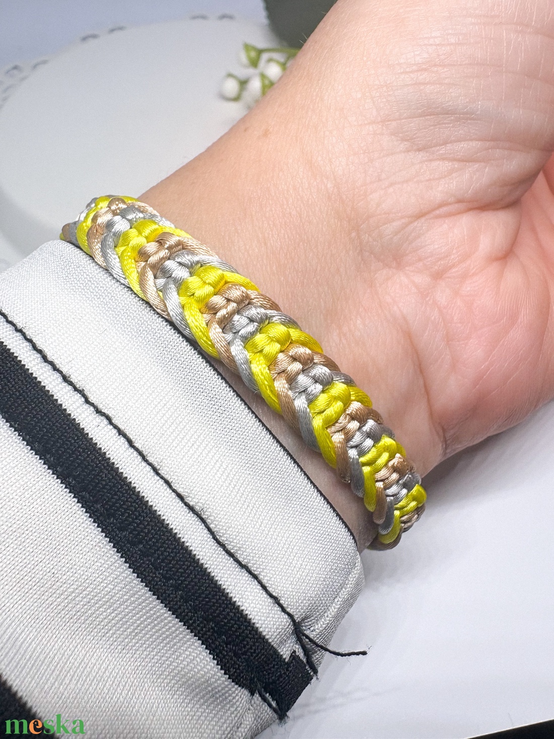  Makramé fonott karkötő 3 színel  - ékszer - karkötő - fonott karkötő - Meska.hu