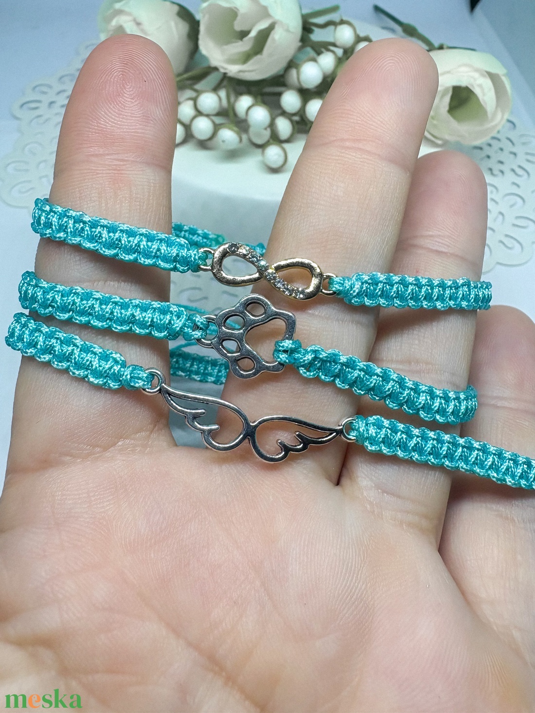 Ékszerek-karkötő fonott makramé  - ékszer - karkötő - fonott karkötő - Meska.hu