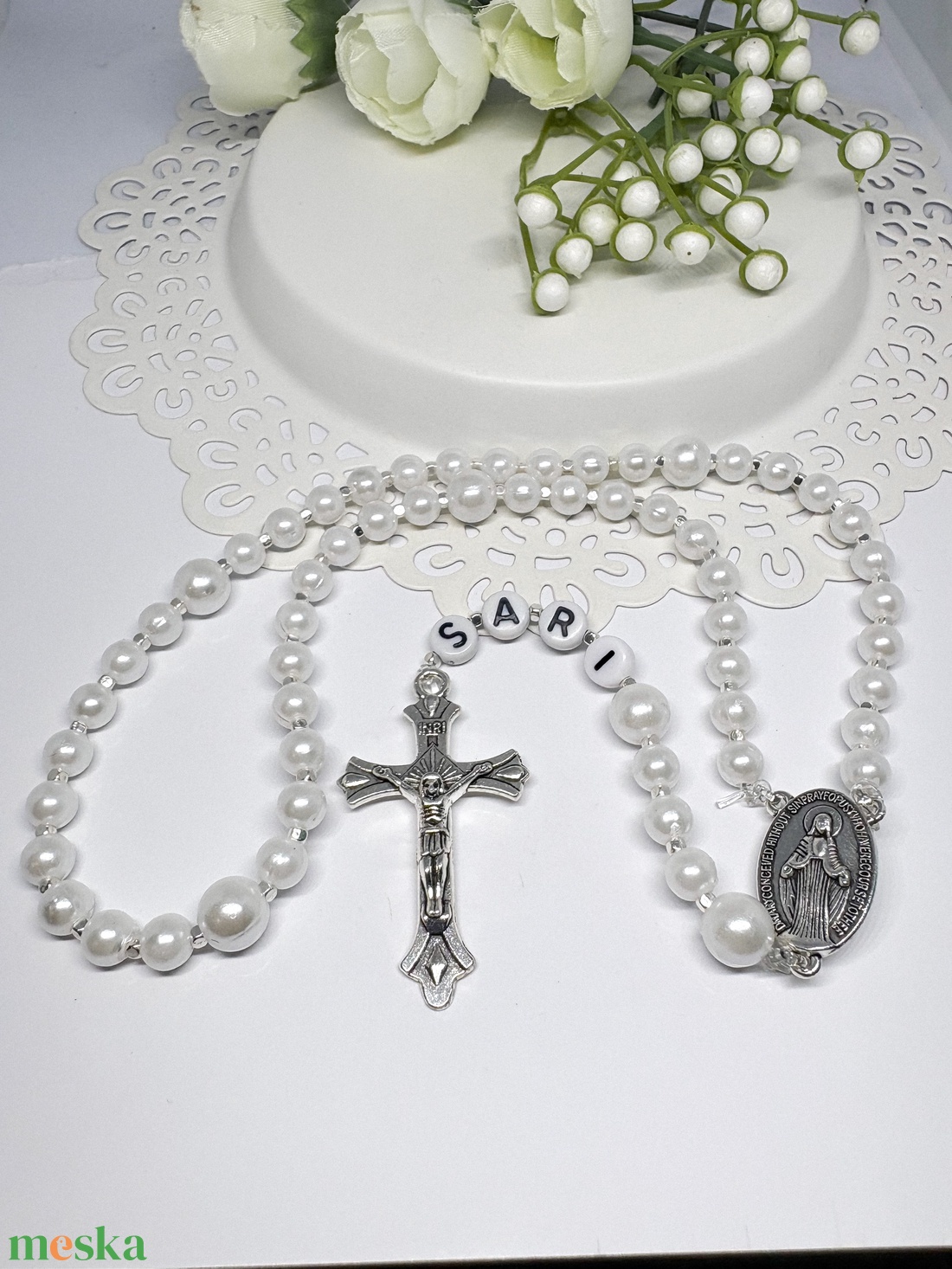 Egyedi, keresztelői Rózsafüzér Imádsághoz is !!  - otthon & életmód - vallás - lánc & füzér - Meska.hu