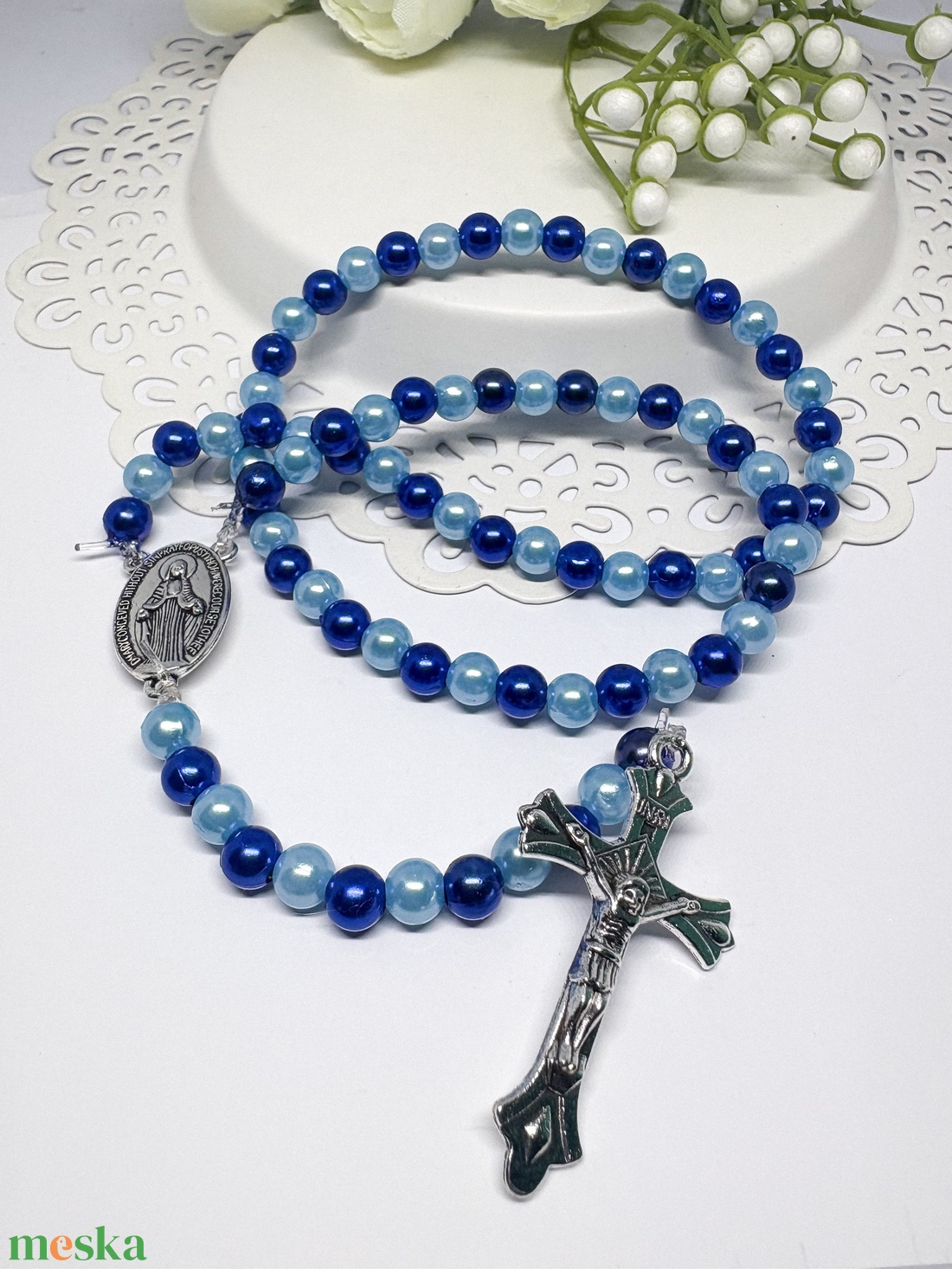  Emlékfüzér / Díszrózsafüzér  Egyedi Keresztelői Ajándék - otthon & életmód - vallás - lánc & füzér - Meska.hu