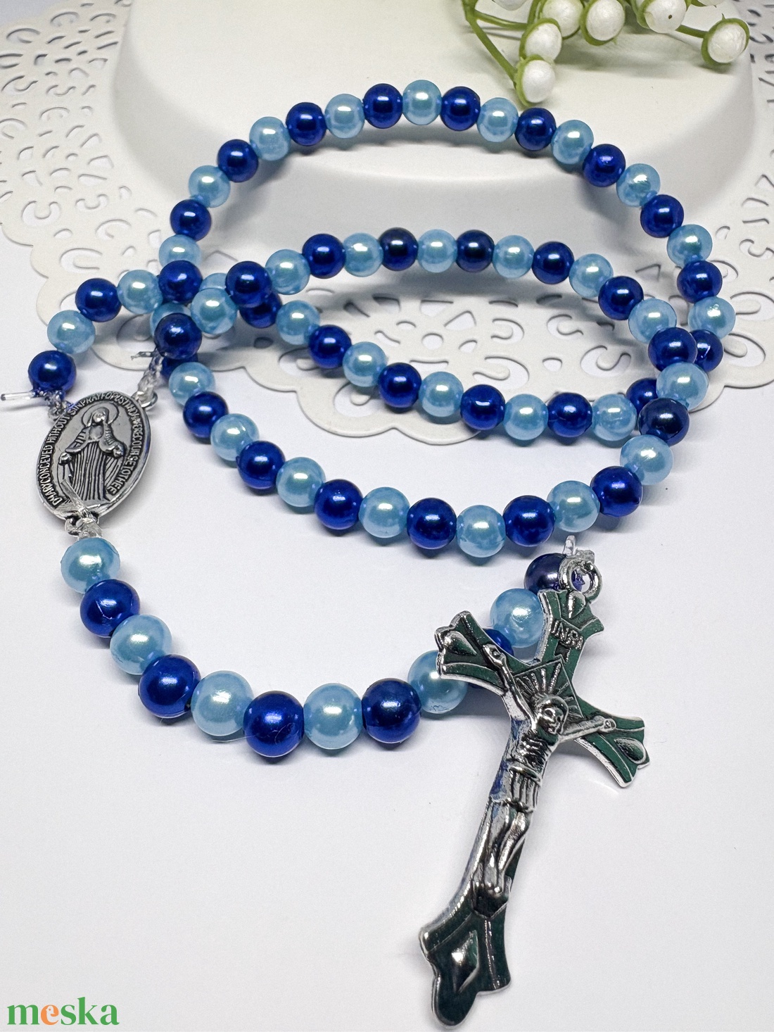  Emlékfüzér / Díszrózsafüzér  Egyedi Keresztelői Ajándék - otthon & életmód - vallás - lánc & füzér - Meska.hu