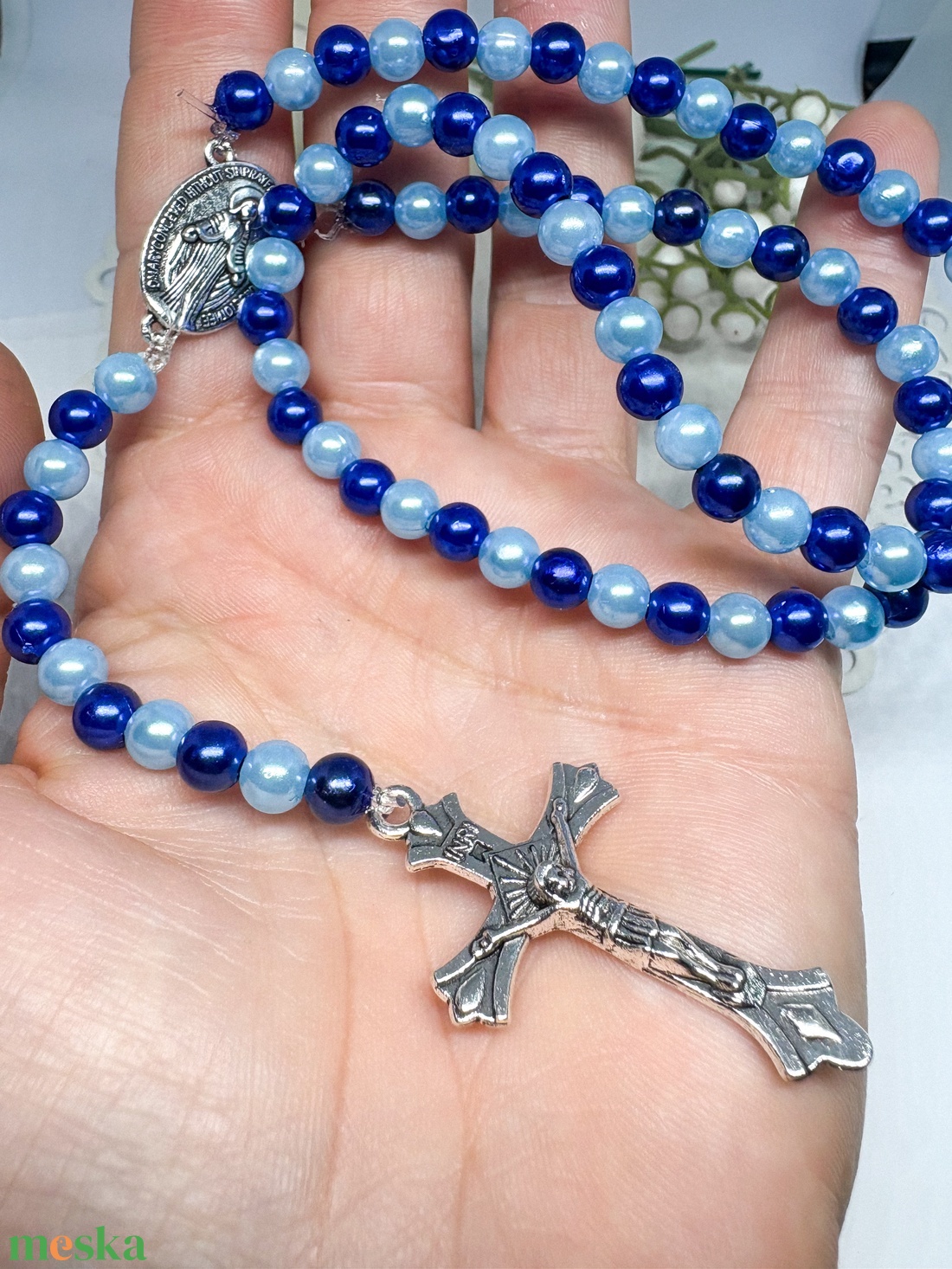  Emlékfüzér / Díszrózsafüzér  Egyedi Keresztelői Ajándék - otthon & életmód - vallás - lánc & füzér - Meska.hu