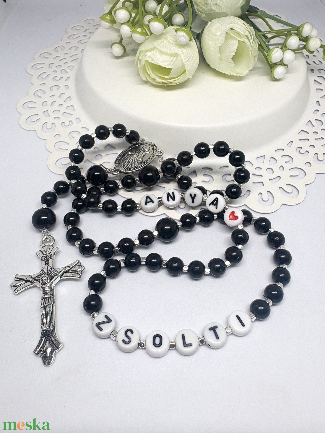 Különleges, Imádsághoz Való Rózsafüzér � Dupla Személyre Szabással - otthon & életmód - vallás - lánc & füzér - Meska.hu